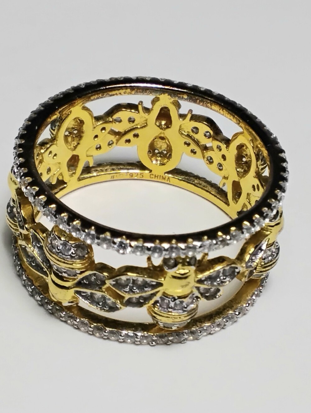 925 Silver Bumble Bee Ring Sz 9 - Picture 2 of 6
